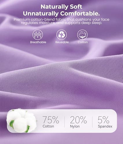 MUSICOZY Sleep Headphones Bluetooth 5.4 with Smart Timer 3D Eye Mask - color: Purple