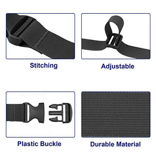 MAGARROW 80" Long Utility Luggage Straps with Buckle Adjustable (Black (4-Pack), 1.5" Wide - 80" Long) - color: Black (4-Pack), size: 1.5" Wide - 80" Long