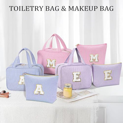 YOOLIFE Hanging Toiletry Bag - Large Capacity Personalized Travel Toiletry Bag for Women, Cruise Ship Essentials - Letter S, Purple - color: Purple, style: S