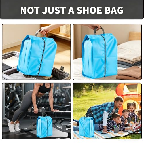 2 Pack Shoe Bags, Reusable Waterproof Shoe Bag for Travel, Gym, Sneaker Storage, Packing in Suitcase (2, Blue) - color: Blue