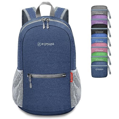 ZOMAKE Lightweight Packable Backpack, 10L Small Foldable Daypack for Hiking - color: Navy Blue A5, size: 10L