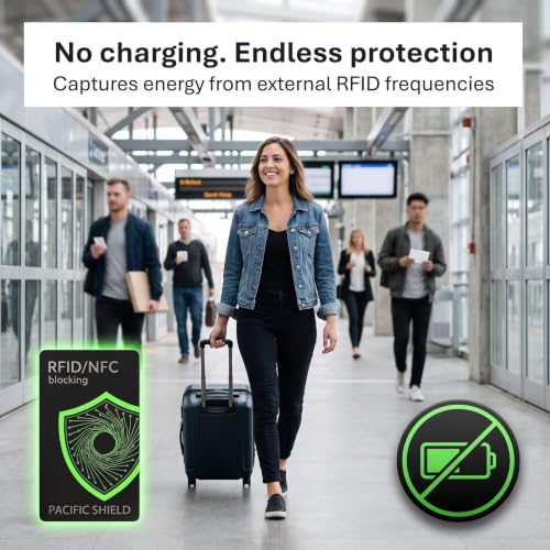 Pacific Shield RFID Blocking Card, 4 Pack, Contactless Wallet Protector