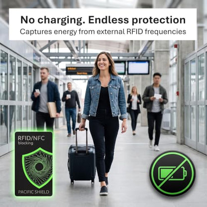 Pacific Shield RFID Blocking Card, 4 Pack, Contactless Wallet Protector