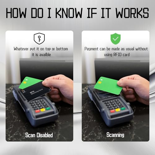 RFID Blocking Cards - 6 Pack Premium Contactless NFC Debit Credit Card Passport Protector Blocker, Smart Slim Design，for Credit Card Holder Identity Theft Prevention - color: Black-6pcs