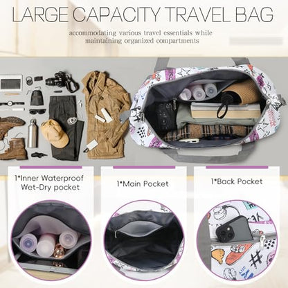 Rolling Duffel Bag with Wheels - Foldable Expandable Duffle Bag with Wheels for Travel, Rolling Luggage Bag Carry On Bag with Wheel, Large Rolling Backpack Weekend Bag for Men Women (White) - color: White