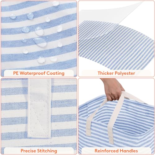 Lifewit 80L Large Laundry Baskets, Laundry Hampers Bags, 2 Pack, Grey&Blue - color: Grey-Blue, size: 80L