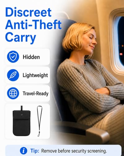 RFID-Blocking Travel Bra Wallet, Hidden Money Pouch with Elastic Strap - color: Black, size: Credit Card Size