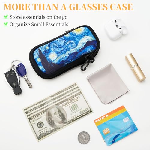 WOZEAH Double Eyeglass Case with 2 Compartments, Travel Eyewear Organizer for Two Pairs of Glasses - color: Mandala