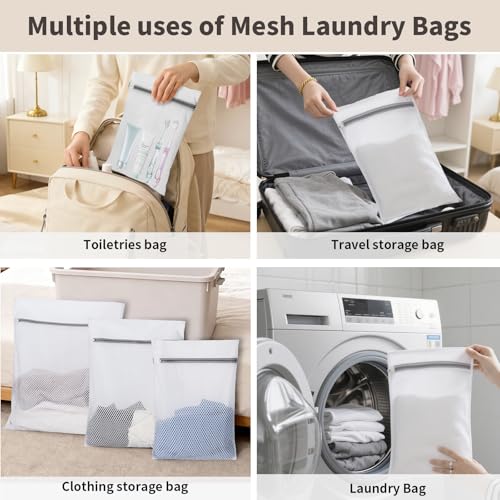 150L Laundry Bag Backpack with 3 Sizes Mesh Wash Bags and Shoulder Straps - color: Beige, size: 150L
