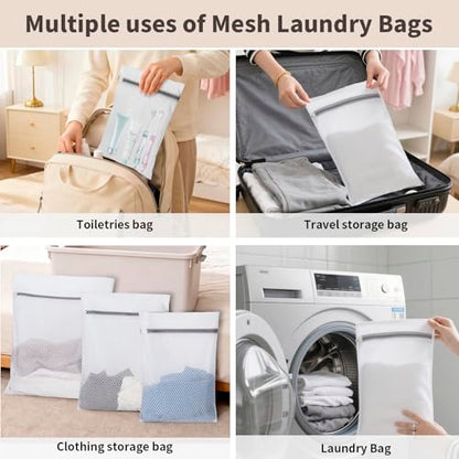 150L Laundry Bag Backpack with 3 Sizes Mesh Wash Bags and Shoulder Straps - color: Beige, size: 150L