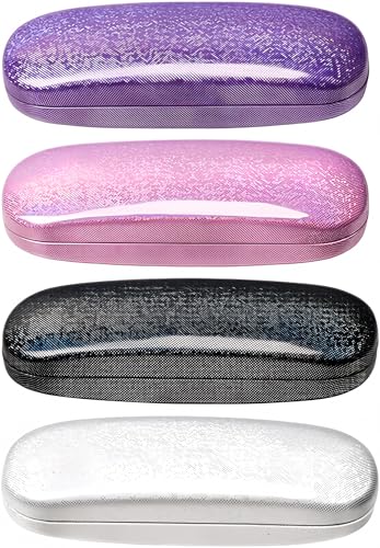 ZONLY Eyeglasses Case,(4 Piece) Unisex Hard Shell Eyeglasses Cases Protective Case For Glasse - color: Style a