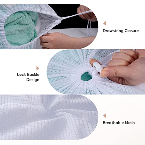 Meowoo 2Pcs Large Mesh Laundry Bag, 27×36inch - color: White-2pcs, size: 27x36 inch