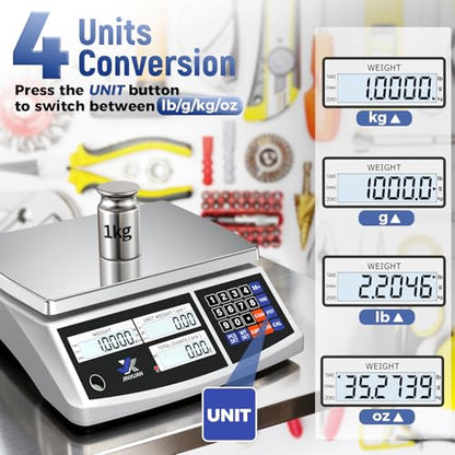 Industrial Counting Scale 40kg/88lb x 0.1g Precision Bench Scale Digital Inventory Counting Weight Scale for Small Parts and Coins, Electronic Gram Scale with Batteries/AC Power, lb/g/kg/oz - style: 40kg x 0.1g