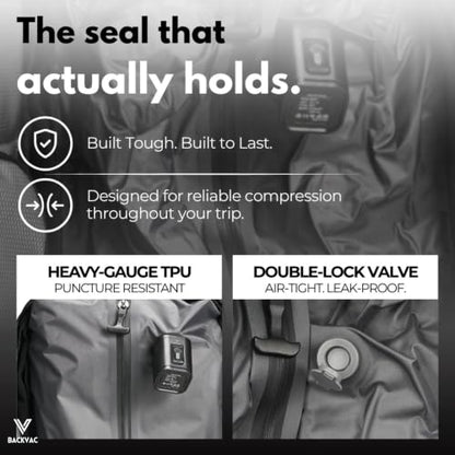 Travel Backpack 60L Expandable Air Compression System Water Resistant TSA Lock Carry-On Suitcase Luggage (Air Pump Not Included) - color: Olive Green