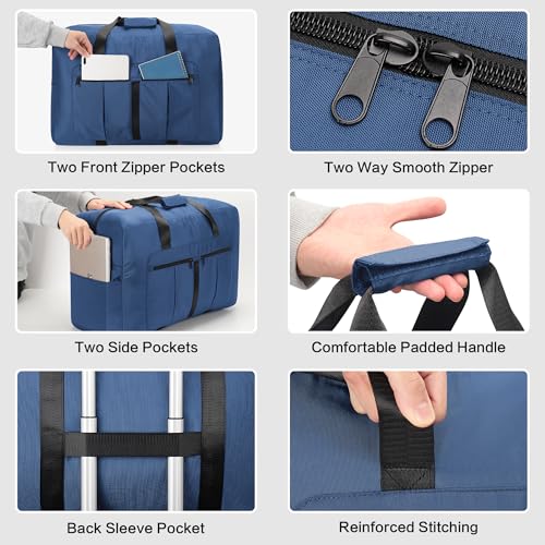 Large Duffel Bag for Travel, Foldable Storage Bag for Traveling, Collapsible Duffle Bag (Blue, 110L) - color: Blue