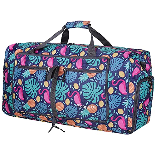 Woogwin Travel Duffel Bag Large Foldable Waterproof Overnight Bag for Beach Swim Bags Pool Sports Gym - color: 60L Pineapple