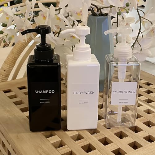 Shampoo and Conditioner Dispenser for Bathroom, Shower Soap Bottles White - color: White