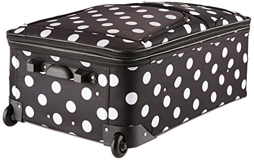 Rockland Vara Softside 3-Piece Upright Luggage Set, Expandable,Black dot, (20/22/28) - color: Black Dot