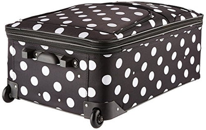 Rockland Vara Softside 3-Piece Upright Luggage Set, Expandable,Black dot, (20/22/28) - color: Black Dot