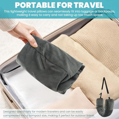 2‑Pack Stuffable Travel Neck Pillow, Velvet Fillable Neck Pillow for Travel