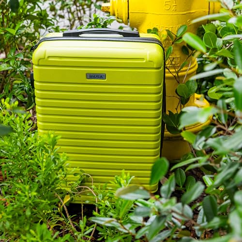 InUSA DEEP Luggage with GEL Handle | Spacious Traveling Suitcases, Travel Suitcase with Dual Spinner Wheels and Studs | 24 Inch Medium Hardside Luggage | Green - color: Green, size: 24 Inch