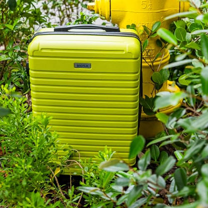 InUSA DEEP Luggage with GEL Handle | Spacious Traveling Suitcases, Travel Suitcase with Dual Spinner Wheels and Studs | 24 Inch Medium Hardside Luggage | Green - color: Green, size: 24 Inch