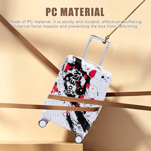 Hardside Luggage Sets, Lightweight Stripes Suitcase with Spinner Wheels, Black-PC - color: Black-PC, size: 20/24/28 Inch