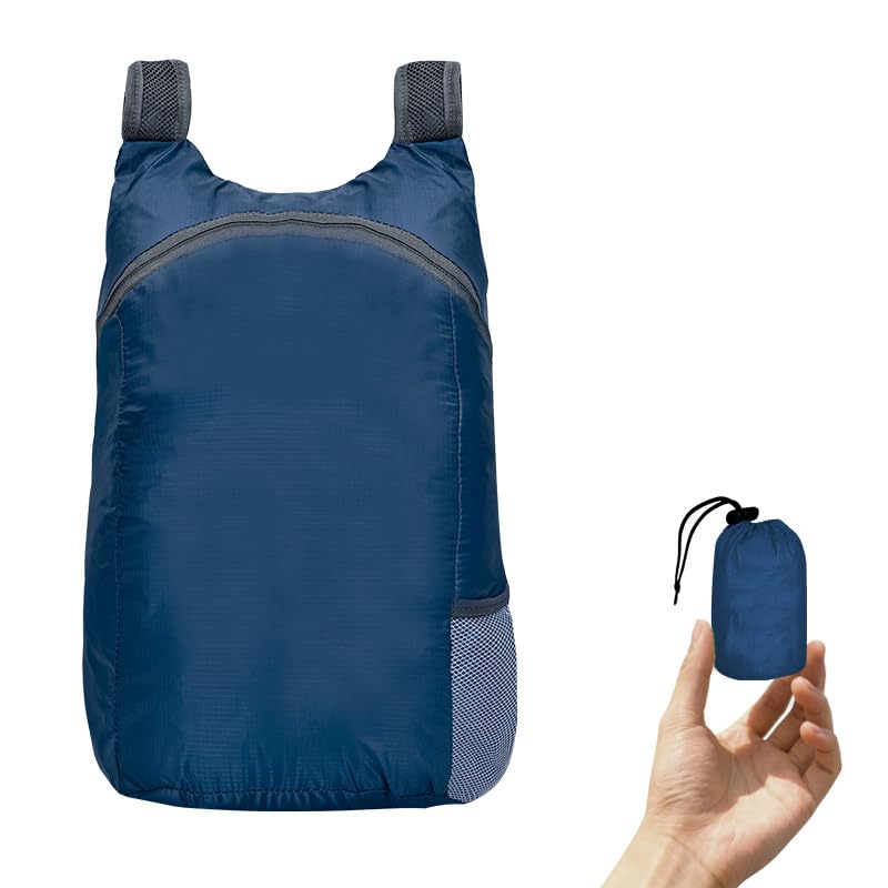 20L Lightweight Foldable Ultralight & Thin Hiking Backpack for Outdoor Travel Camping Cycling - color: Navy Blue