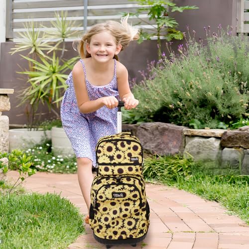 Tilami Rolling Backpack for Boys and Girls,Sunflower - color: Sunflower