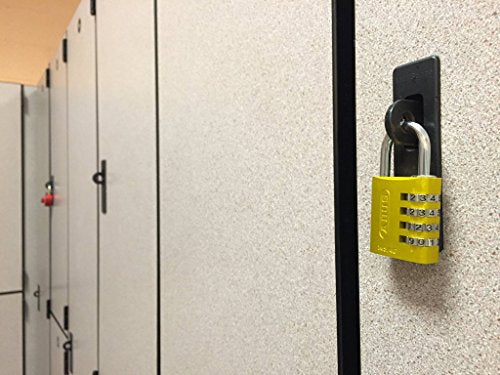ABUS 145/40 Non-TSA Combination Padlock for Hard Cases, Luggage, Resettable, Yellow - color: Yellow, size: 40 mm
