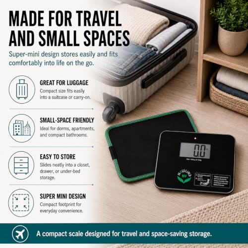 600 Super Mini Travel Bathroom Scale with Sleeve, Black - color: Black