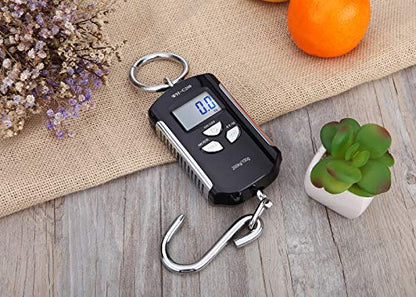 Klau Portable Fish Scale, 200 kg / 400 lb,Black and Silver - color: Black and Silver