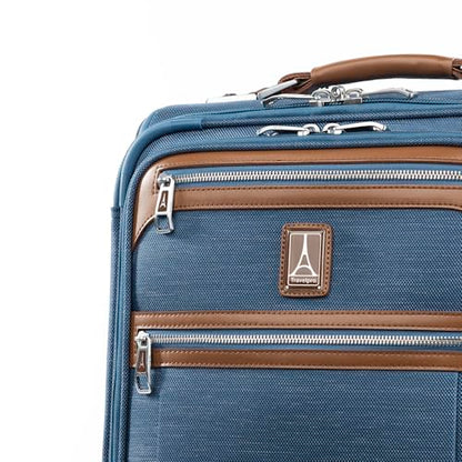 Travelpro Platinum Elite Carry-On Luggage Spinner, Coastal Blue, 21-Inch - color: Coastal Blue, size: Carry-On 21-Inch
