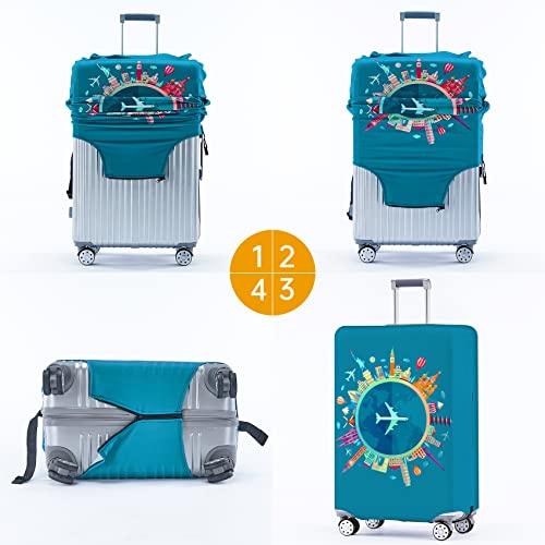 Travelkin 여행 가방 Tsa 승인 여행 가방 커버 프로텍터, 드리밍 블루, 패션 - color: 드리밍 블루, size: 2-M(22-25inch suitcase)
