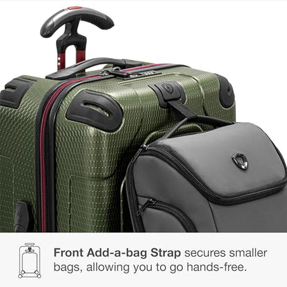 Traveler's Choice Maxporter II Polycarbonate Hardside Trunk with Spinner Wheels, Green, 28-Inch Medium Trunk - color: Dark Green, size: 28-inch Medium Trunk