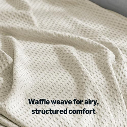 Amazon Basics Waffle 100% Viscose from Bamboo Blanket, Queen, Beige - color: Beige, size: Queen