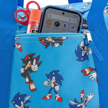 Sonic The Hedgehog & Shadow Duffle Bag, 16 inch Travel Sleepover Weekender Bag for Girls & Boys, Blue - color: Sonic