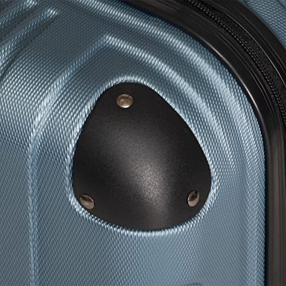 Kenneth Cole REACTION Out of Bounds Lightweight Hardshell 4-Wheel Spinner Luggage, Granite Blue, 24-Inch Checked - color: Granite Blue, size: 24-Inch Checked