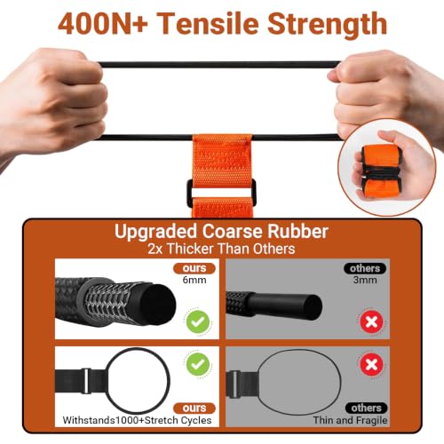 BILIONE 4 Pack Adjustable Elastic Luggage Connector Straps for Suitcases - color: Blue+Orange+Rose Pink+Green