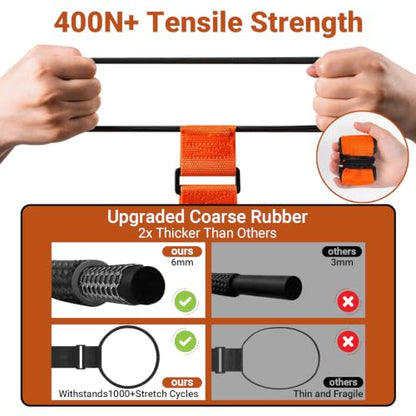 BILIONE 4 Pack Adjustable Elastic Luggage Connector Straps for Suitcases - color: Blue+Orange+Rose Pink+Green