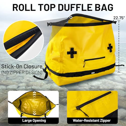 MIER Large Waterproof Duffel Bag - 60L/80L Dry Bag Backpack - color: Yellow, size: 80L
