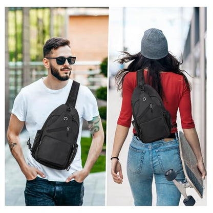 Javolto Sling Bag for men Crossbody Shoulder Backpack Chest Bag Travel Hiking Daypack - color: Orange