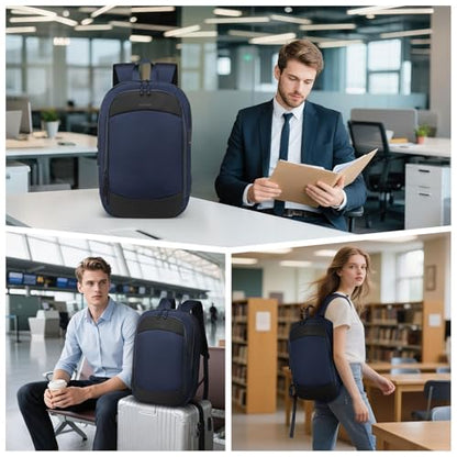 15.6 Inch Expandable Laptop Backpack Water Resistant Blue - color: Blue