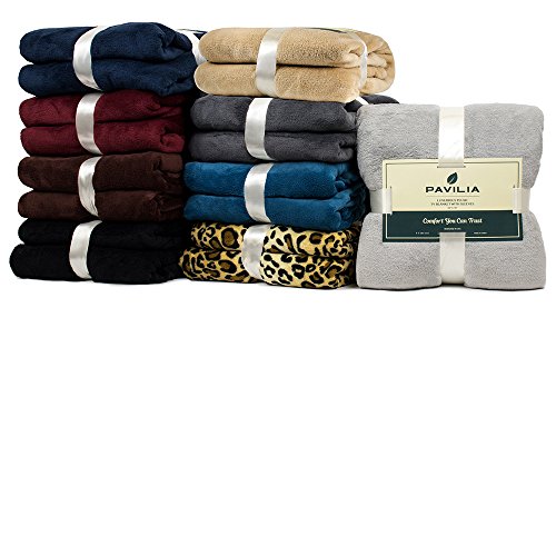 PAVILIA Blanket with Sleeves for Adult Women Men, Soft Warm Wearable Blanket Fleece Wrap Throw, Robe Blanket Gift - color: Latte