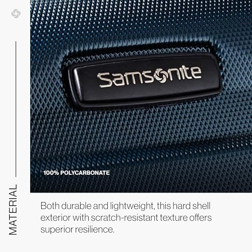 Samsonite Omni PC Hardside Expandable Luggage with Spinner Wheels, Teal, Checked-Large 28-Inch - color: Teal, size: Checked-Large 28-Inch