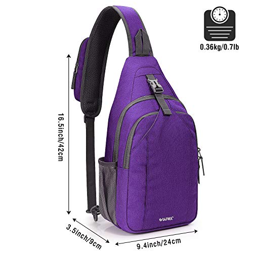 G4Free Sling Bag for Men Women, RFID Blocking Crossbody Bag, Daily, Travel - color: Purple/Gray