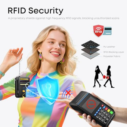 Black Credit Card Holder Small Wallet for Women - color: Black