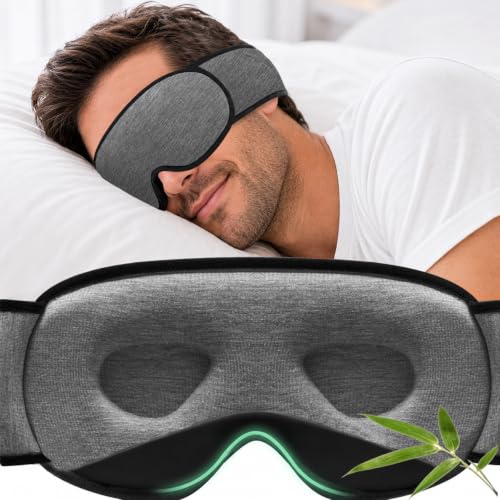 YFONG Sleep Mask for Side Sleeper Women Men, Soft Breathable Bamboo Viscose - color: Dark Gray