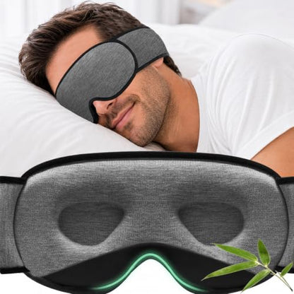 YFONG Sleep Mask for Side Sleeper Women Men, Soft Breathable Bamboo Viscose - color: Dark Gray