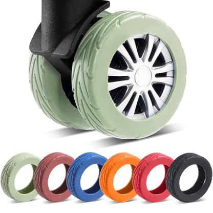 8Pcs Upgrade Luggage Wheel Covers, Travel Accessories (Green) - color: Green